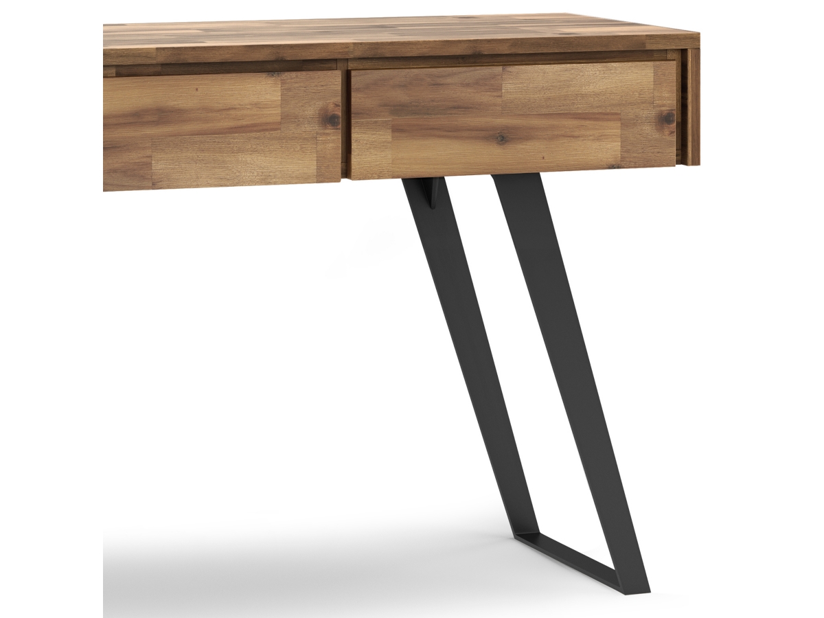 Simpli Home Lowry Console Sofa Table, Distressed Golden Wheat, large