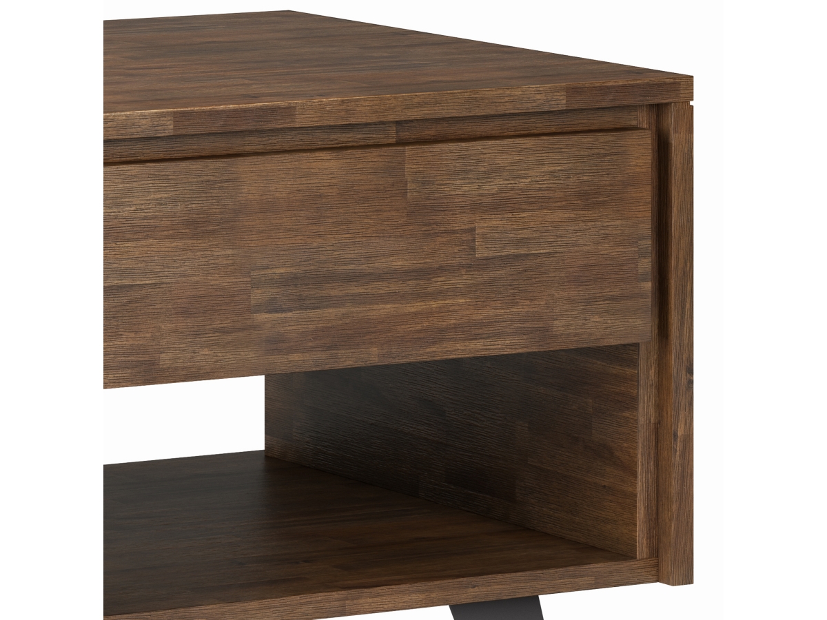 Simpli Home Lowry End Table, Rustic Natural Aged Brown, large