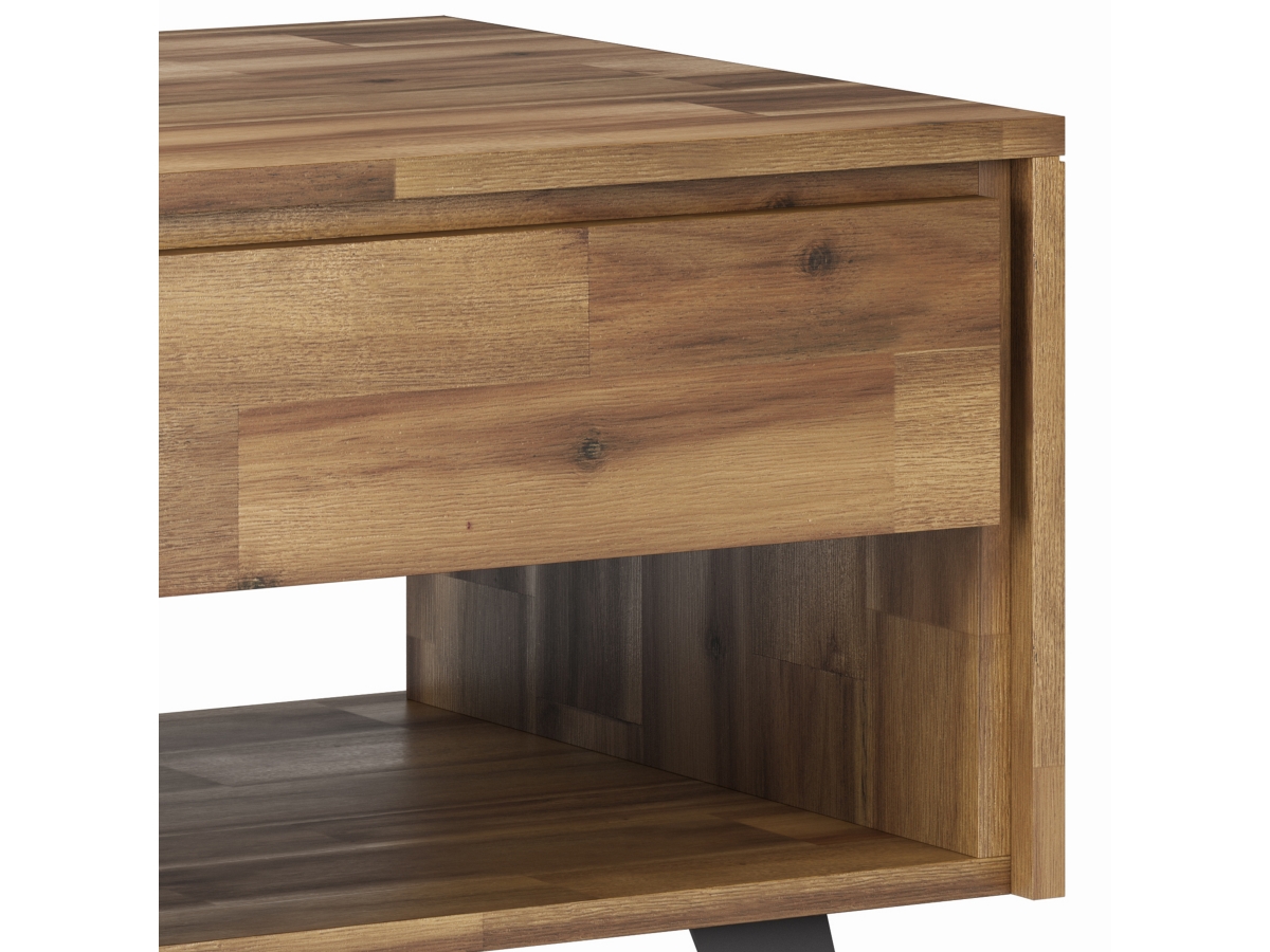 Simpli Home Lowry End Table, Distressed Golden Wheat, large