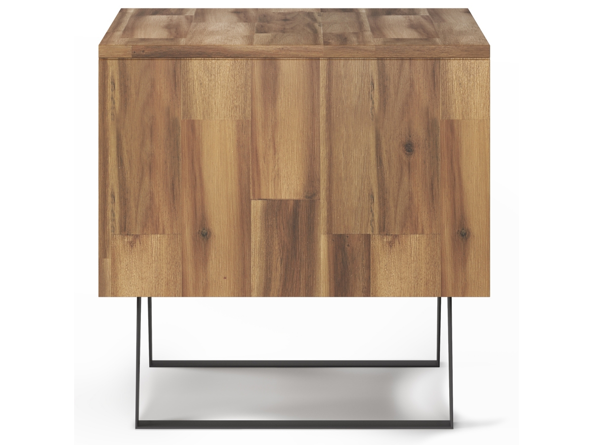 Simpli Home Lowry End Table, Distressed Golden Wheat, large