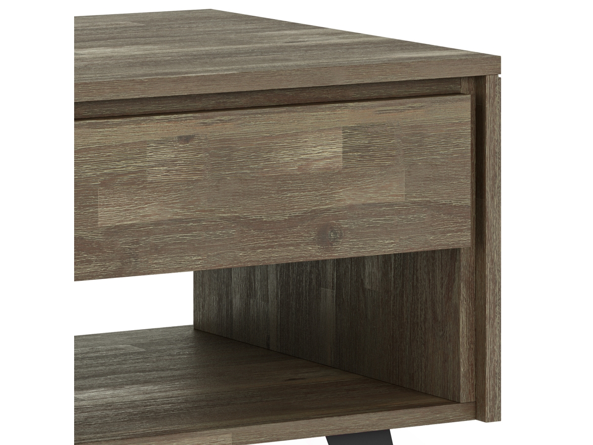 Simpli Home Lowry End Table, Distressed Gray, large