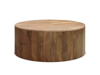 Simpli Home Millbury Drum Coffee Table
