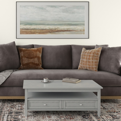 Simpli Home Warm Shaker Coffee Table, Fog Gray, rollover