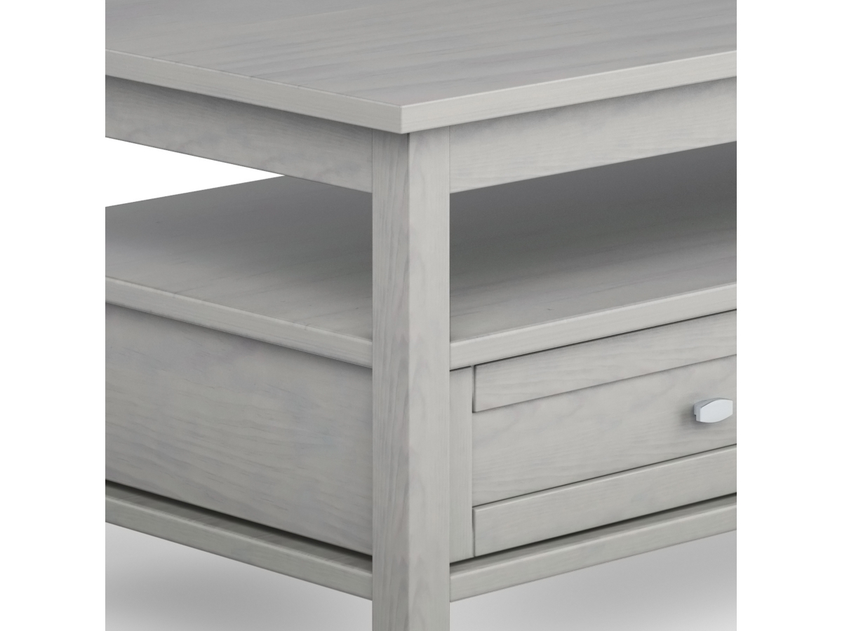 Simpli Home Warm Shaker Coffee Table, Fog Gray, large