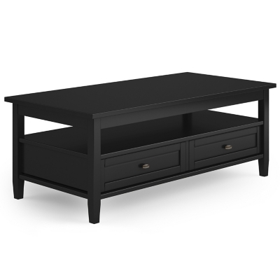Simpli Home Warm Shaker Coffee Table, Black, large