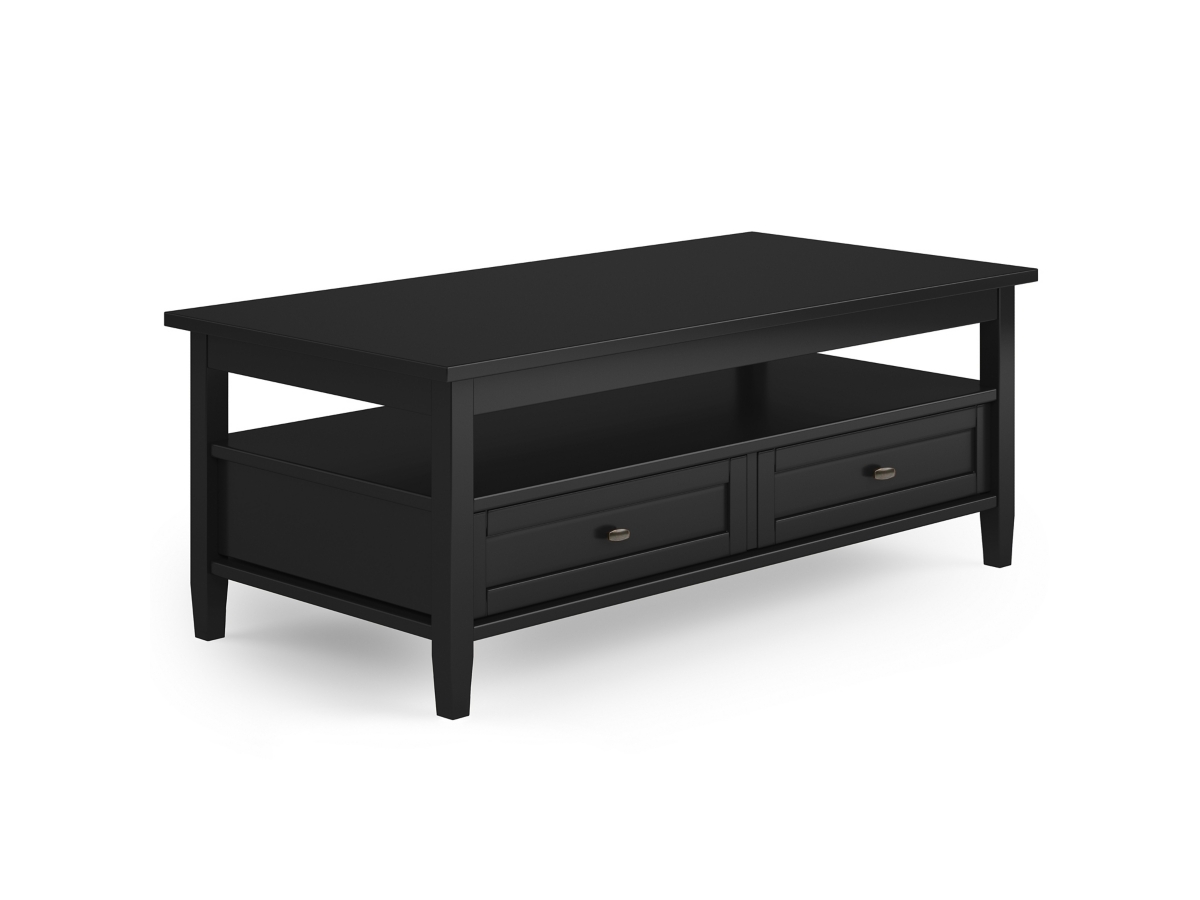 Simpli Home Warm Shaker Coffee Table, Black, large