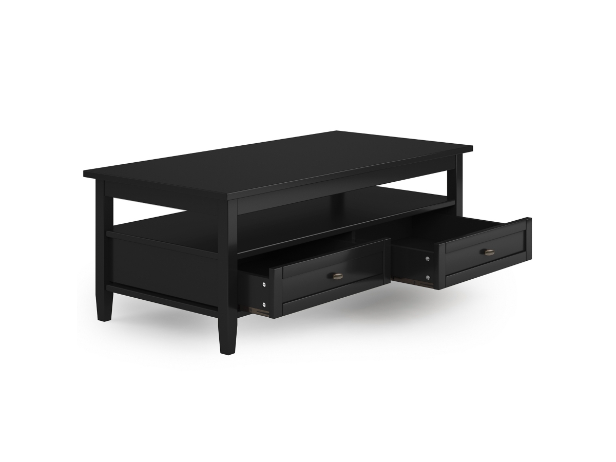 Simpli Home Warm Shaker Coffee Table, Black, large