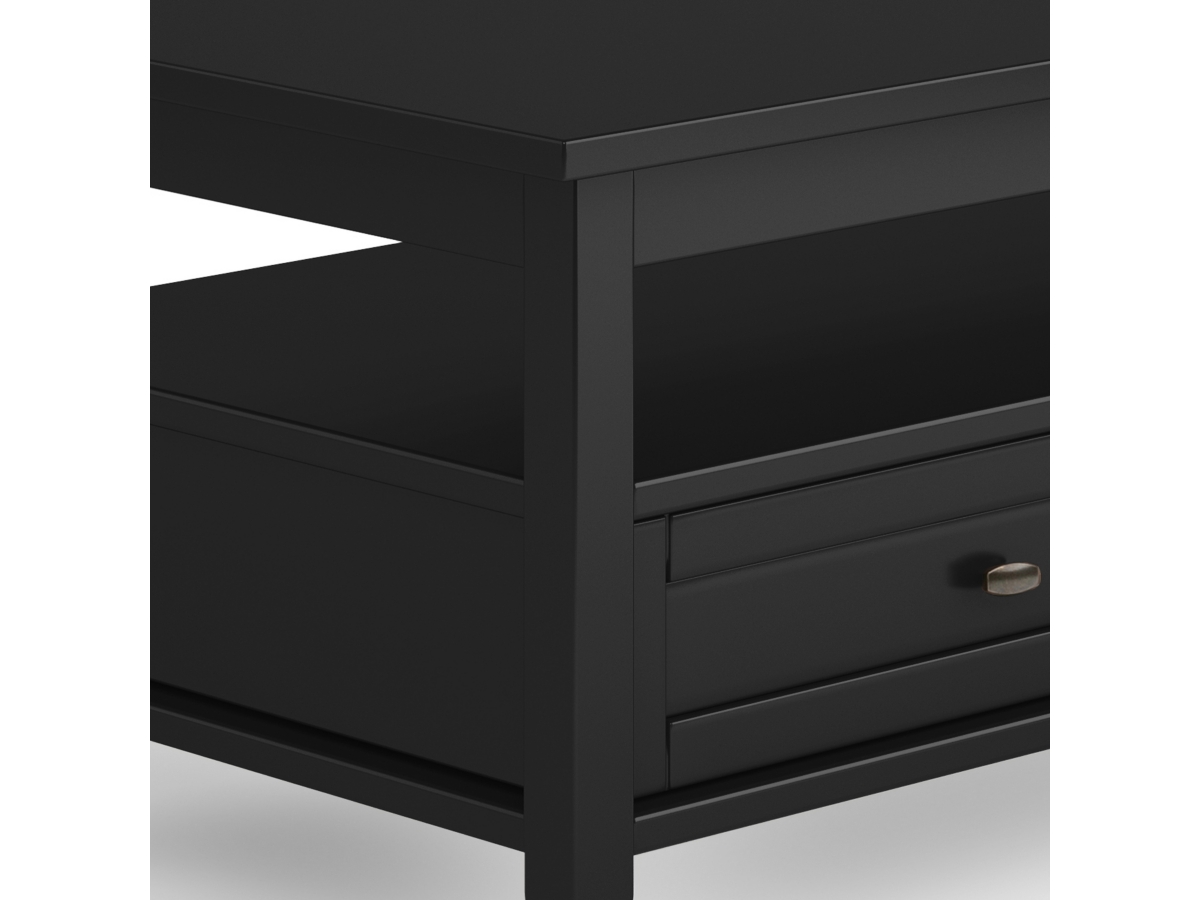 Simpli Home Warm Shaker Coffee Table, Black, large