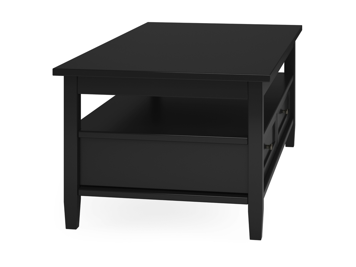 Simpli Home Warm Shaker Coffee Table, Black, large