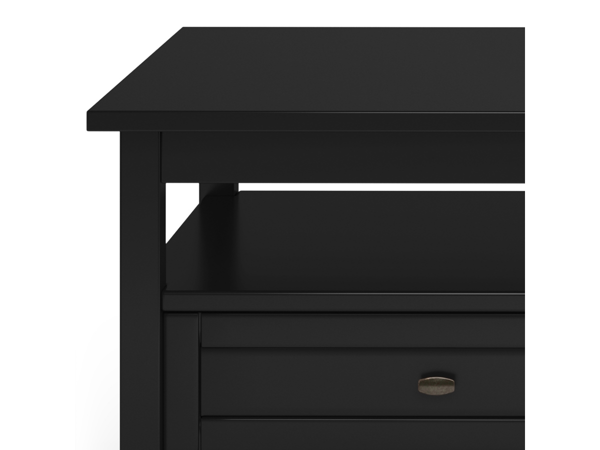 Simpli Home Warm Shaker Coffee Table, Black, large
