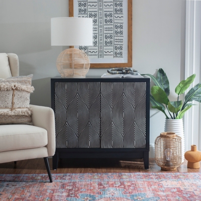 Linon Berkley 34.5" Accent Cabinet, Graphite, rollover