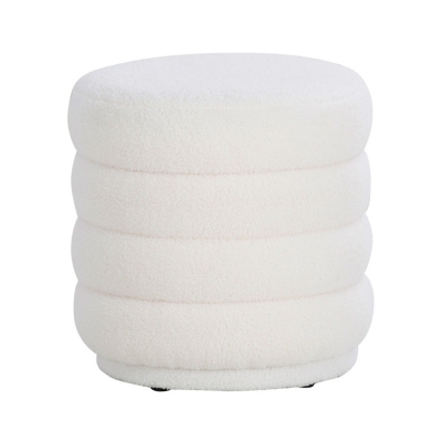 Linon Farley Round Ottoman, , large