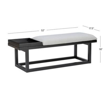 Dimensions of bench with tray