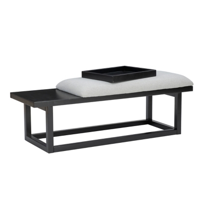 Bench with cushion and small tray