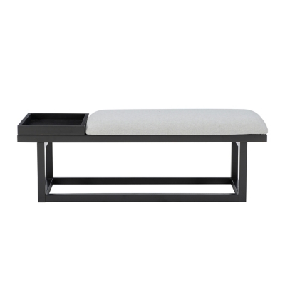 Bench with cushion and small tray, different angle