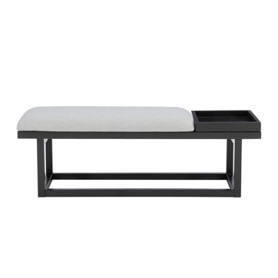 Bench with cushion and tray