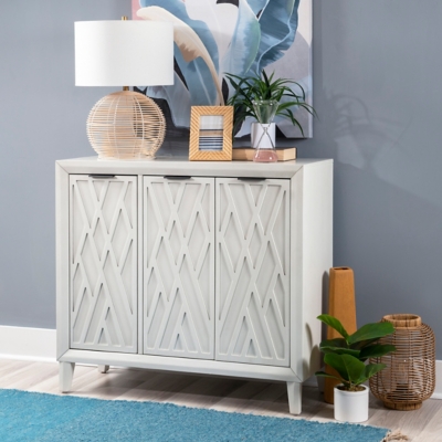 Linon Rena 39" Accent Cabinet, Antique White, rollover