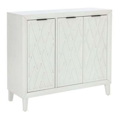 Linon Rena 39" Accent Cabinet, Antique White, large