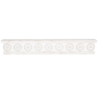Bayberry Lane Floral Wall Shelf with Brown Distressing, , large