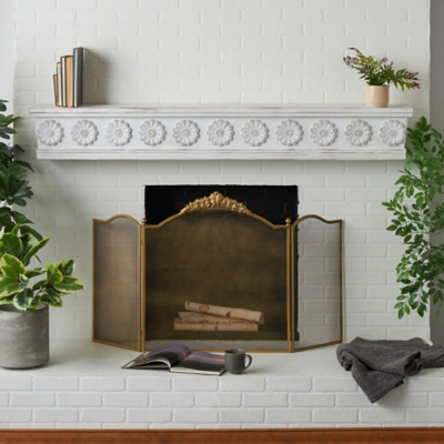 Bayberry Lane Floral Wall Shelf with Brown Distressing, , rollover