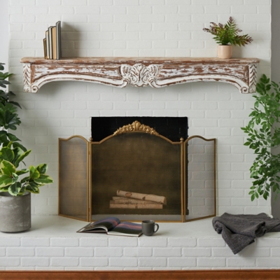 Bayberry Lane Scroll Distressed Wall Shelf, , rollover