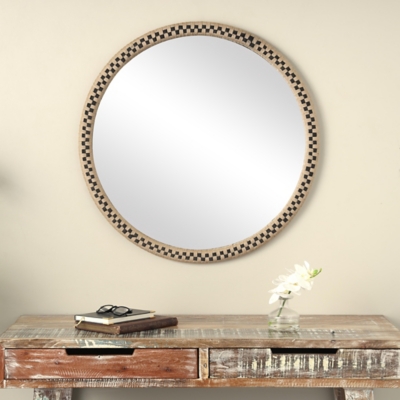 Bayberry Lane Woven Checkered Wall Mirror, , rollover
