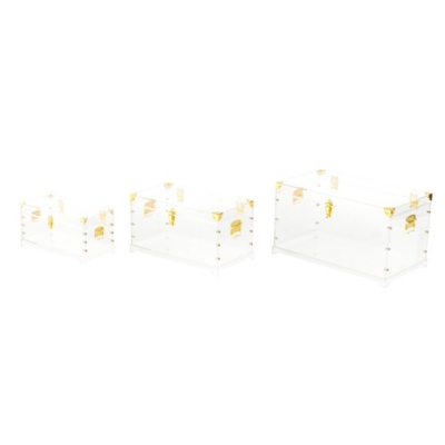 Bayberry Lane Storage Trunk with Studded Details (Set of 3), , grid