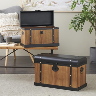 Bayberry Lane Storage Trunk with Tops (Set of 2), , rollover