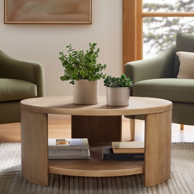 INK+IVY Skye Coffee Table with Shelf, , rollover