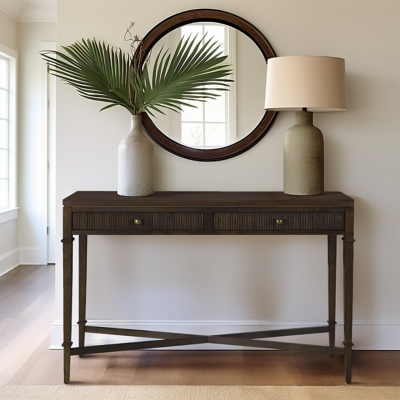 Martha Stewart Kenna Fluted 2 drawer Console Table, , rollover