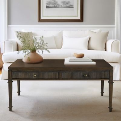 Martha Stewart Kenna Fluted 2 drawer Coffee Table, , rollover