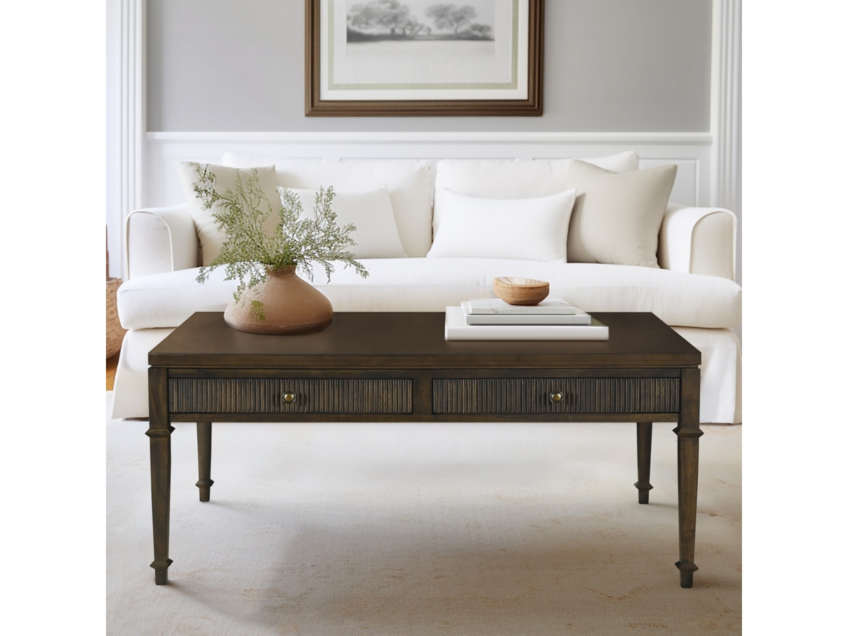 Martha Stewart Kenna Fluted 2 drawer Coffee Table | Ashley