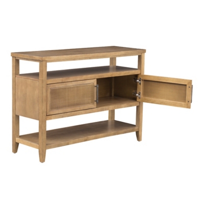 Naomi console table open door storage with hinged panel