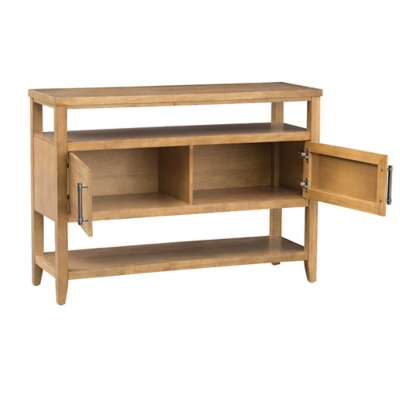 Naomi console table open interior storage compartment