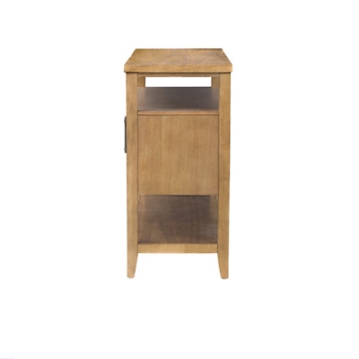 Front view of Naomi storage console table with single open compartment