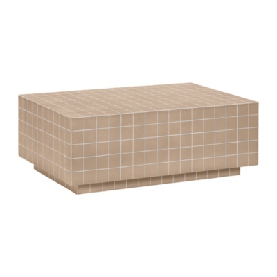 TOV Furniture Mixie Indoor / Outdoor Coffee Table, Taupe, large