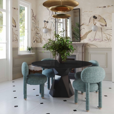 TOV Furniture Manu Fabric Side Chair, Teal