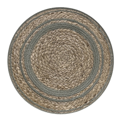 Simpli Home Serena Braided Pouf, Dove Gray, large