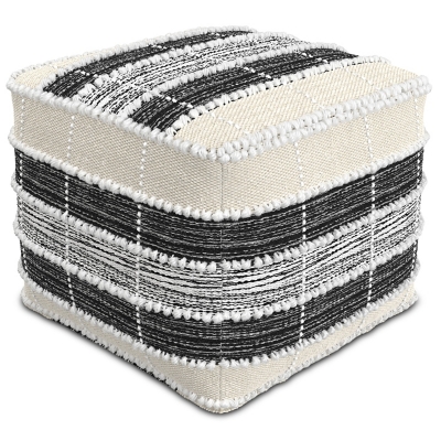 Simpli Home Barley Pouf, , large