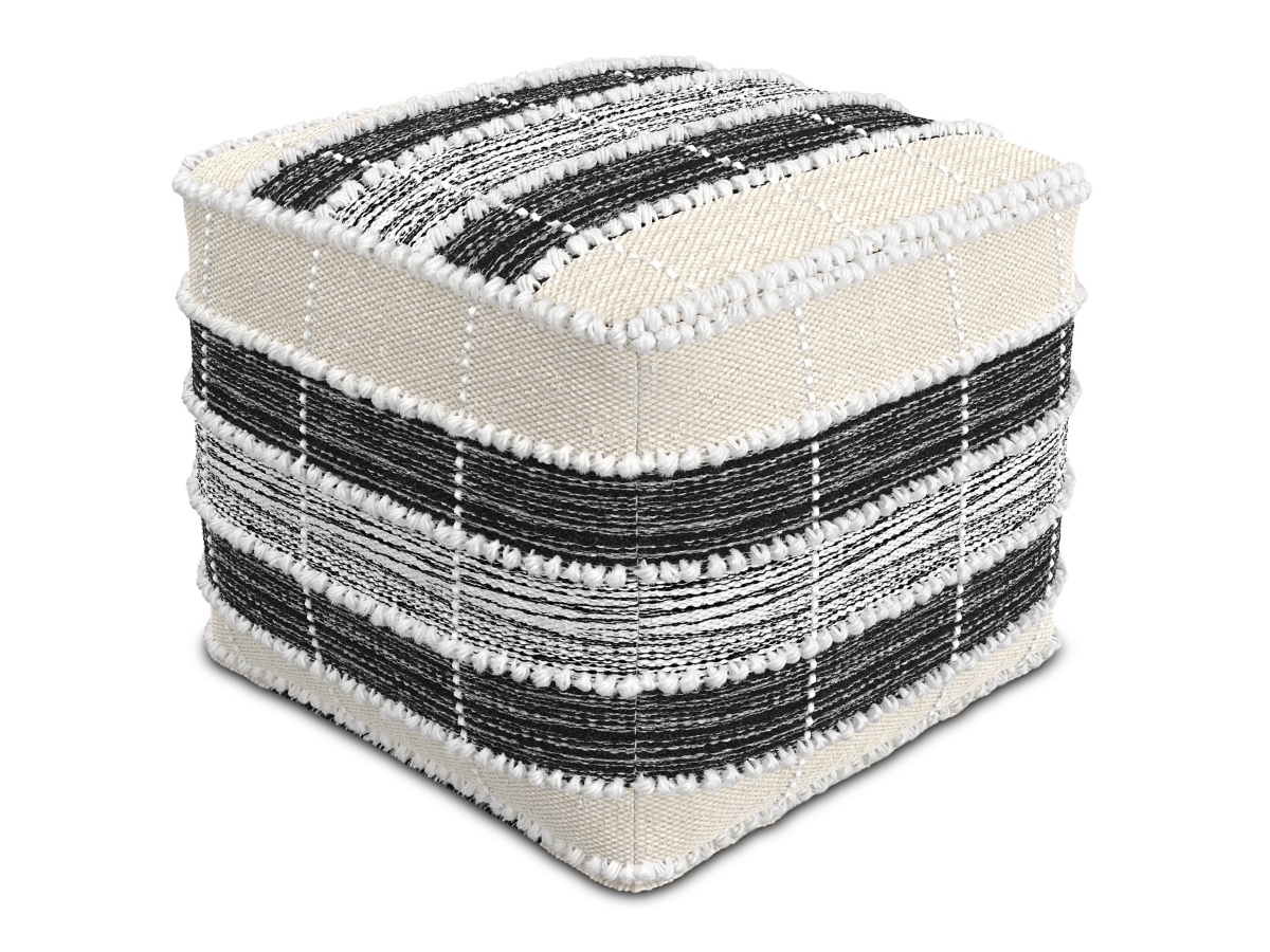 Simpli Home Barley Pouf, , large
