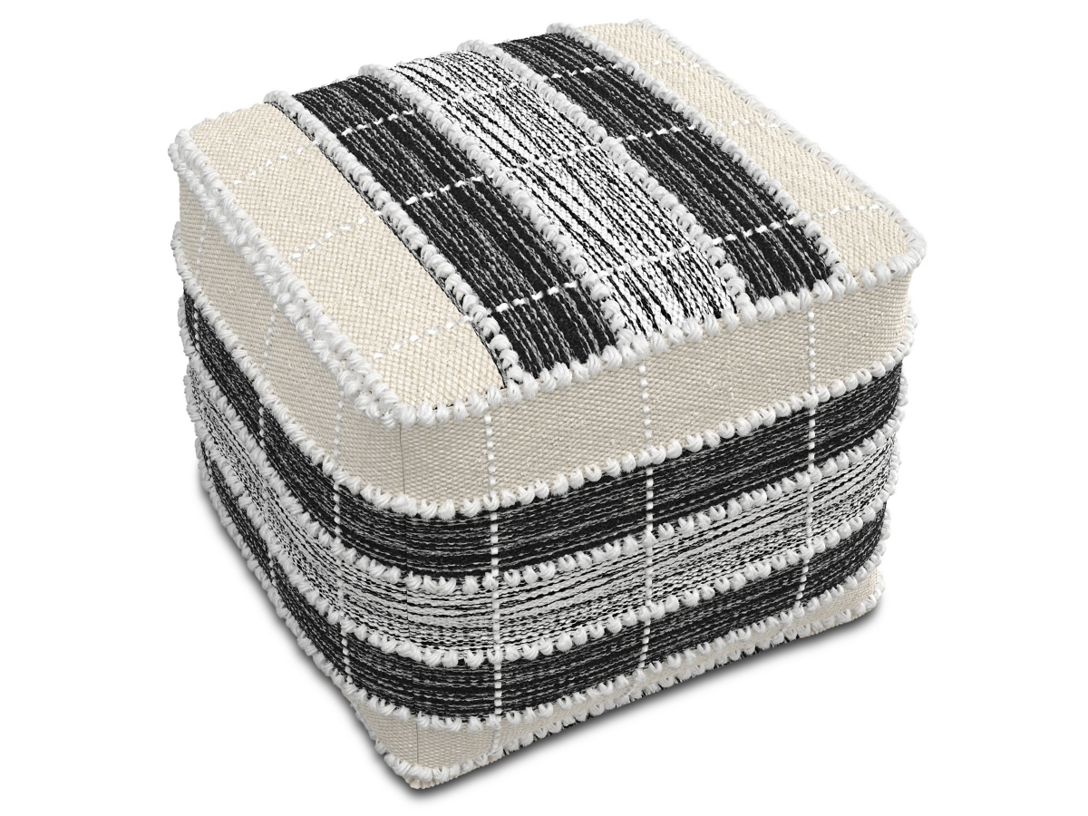Simpli Home Barley Pouf, , large