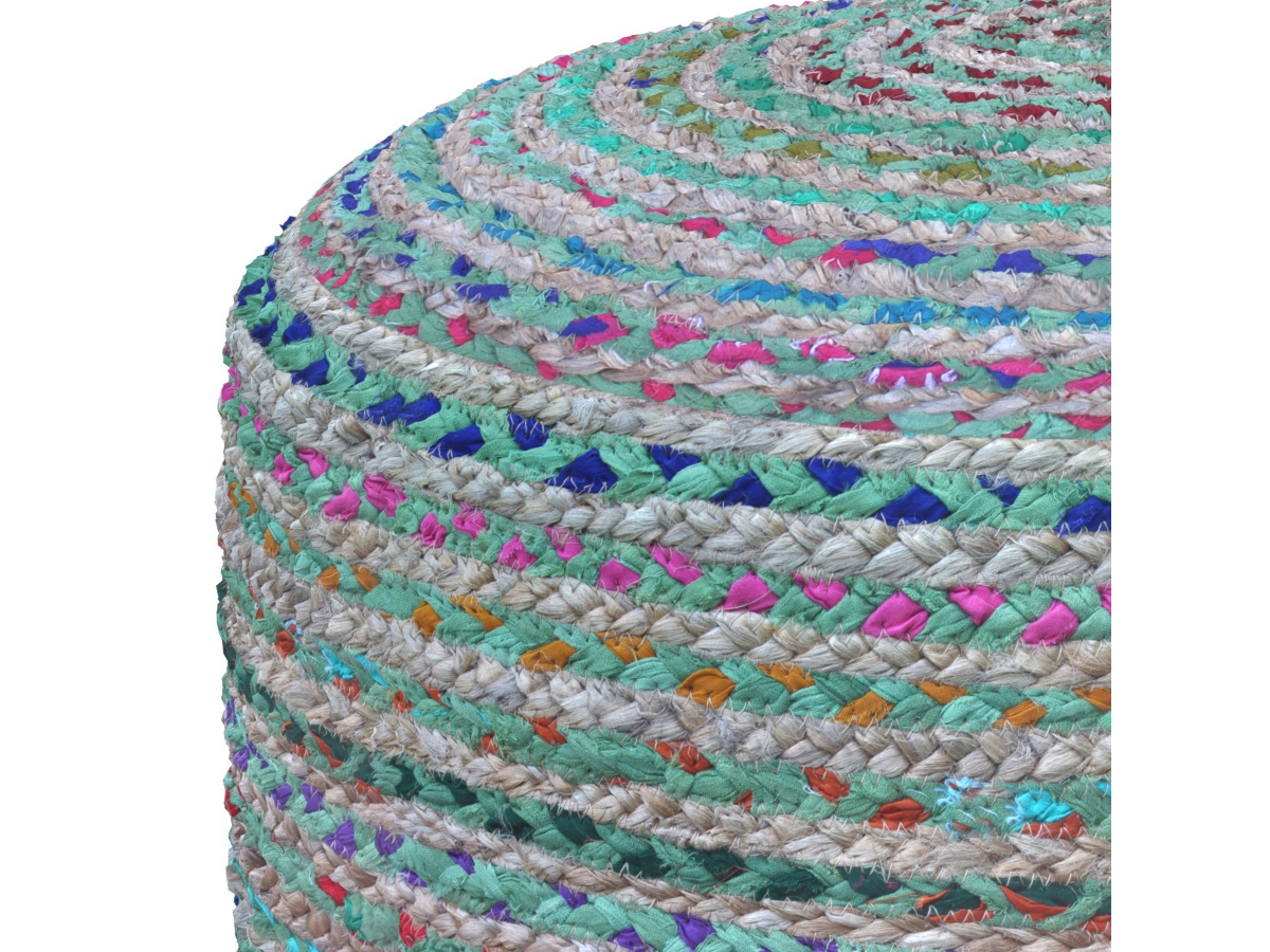 Simpli Home Margo Pouf, Green, large