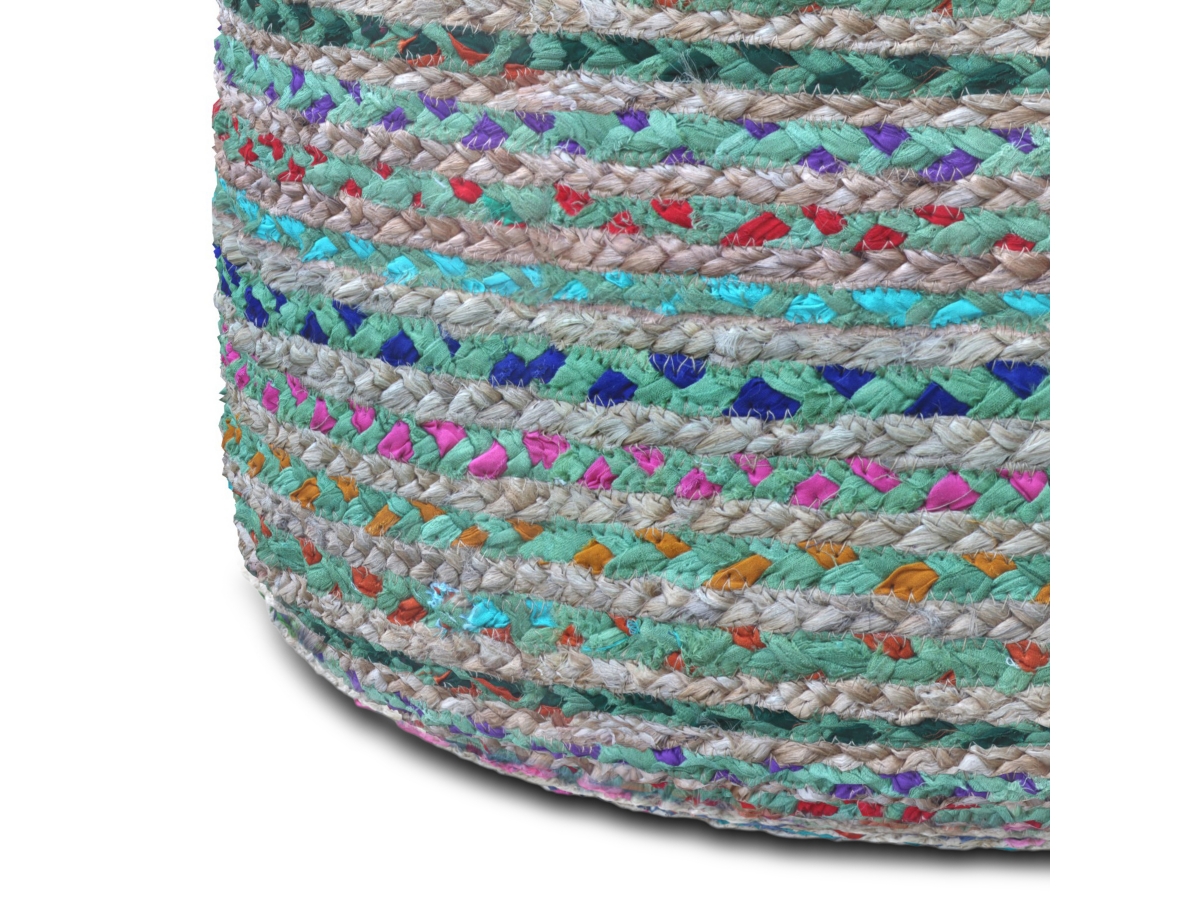 Simpli Home Margo Pouf, Green, large