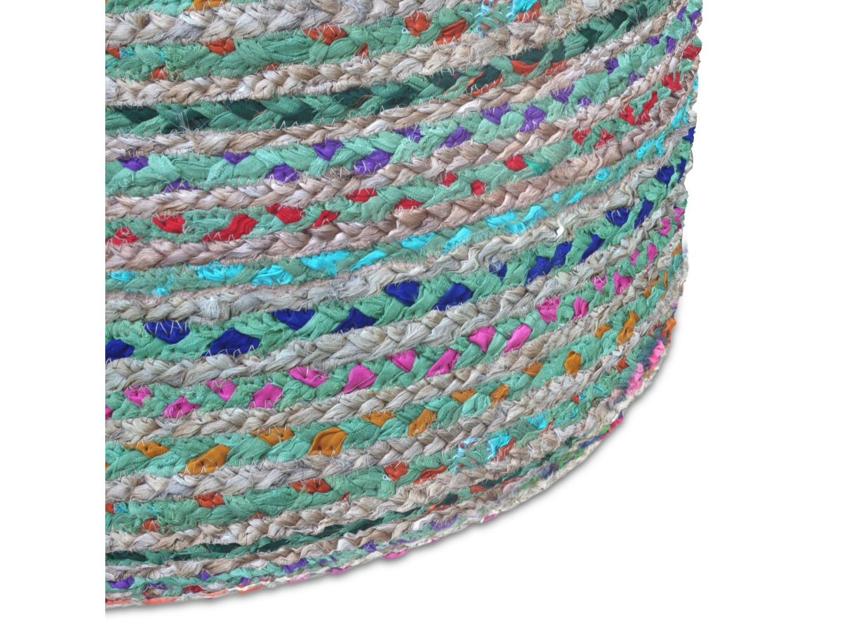 Simpli Home Margo Pouf, Green, large