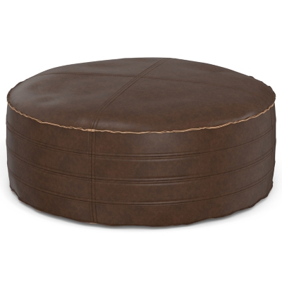 Simpli Home Brody Round Coffee Table Pouf, , large