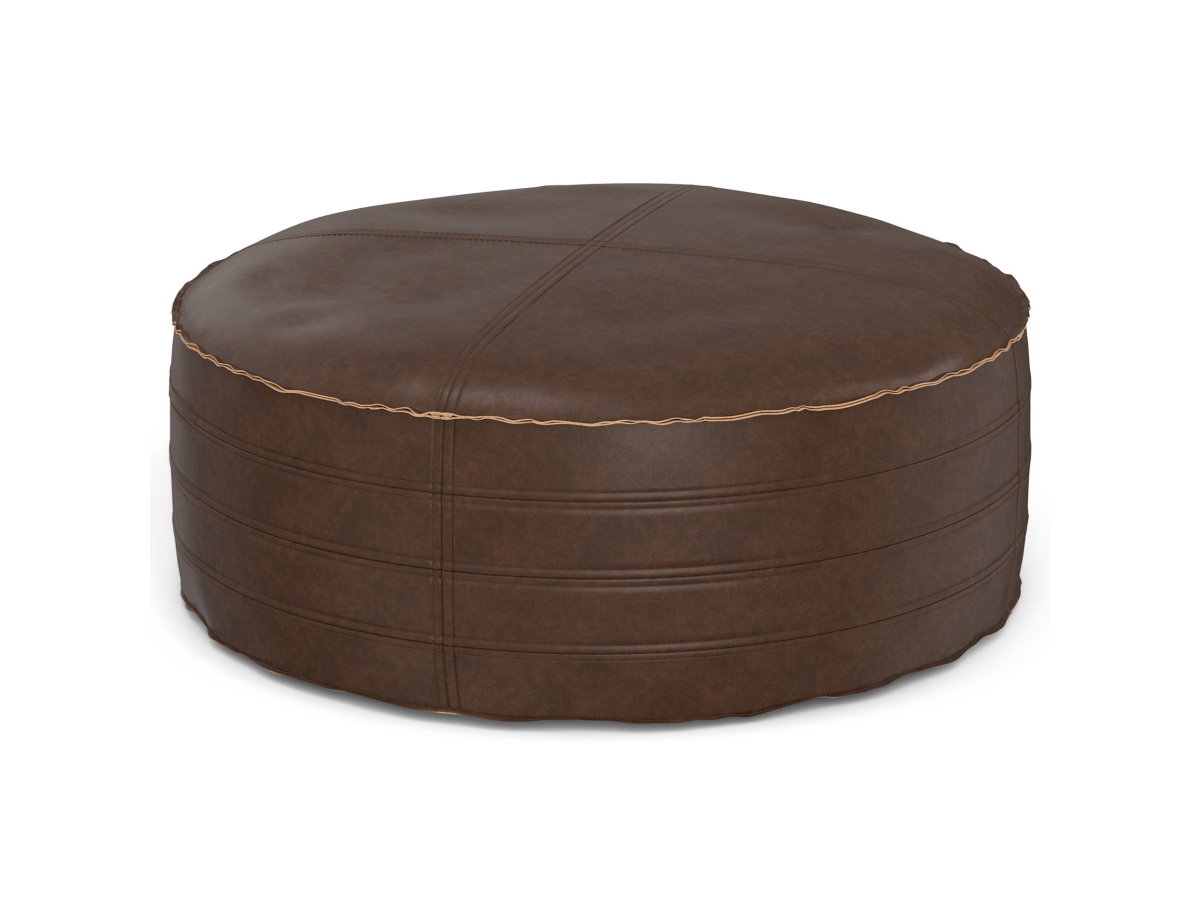 Simpli Home Brody Round Coffee Table Pouf, , large