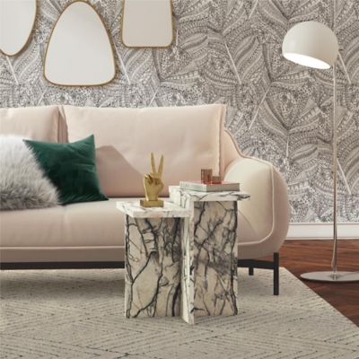 Cosmoliving By Cosmopolitan Brielle Accent Table, Onyx Marble, rollover