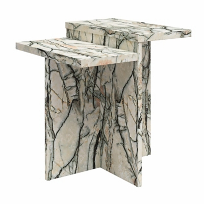 Cosmoliving By Cosmopolitan Brielle Accent Table, Onyx Marble, large