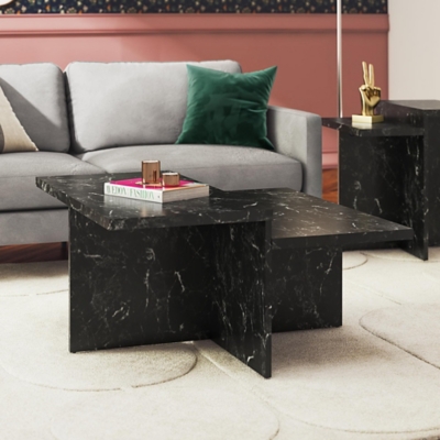 Cosmoliving Brielle By Cosmopolitan Coffee Table, Black Marble, rollover