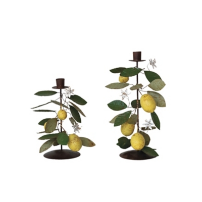 Storied Home Citrus Grove Taper Candle Holders Set of 2, , large